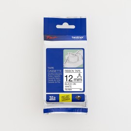 Brother 12MM Black on White Ribbon Tape (4m)