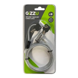 GIZZU 1.8m T-Bar Laptop Cable Lock Master Key Compatible GIZZU 1.8m T-Bar Laptop Cable Lock Master Key Compatible
