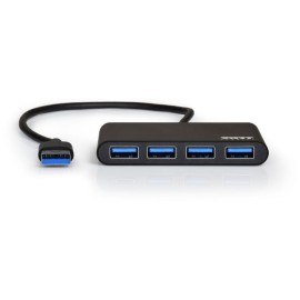 Port USB3.0 to 4 x USB3.0 5Gbps 4 Port Hub - Black