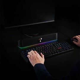 REDRAGON 2.0 Sound Bar ADIEMUS 2 x 3W RGB USB|Aux PC Gaming Speaker - Black REDRAGON 2.0 Sound Bar ADIEMUS 2 x 3W RGB USB|Aux PC Gaming Speaker - Black