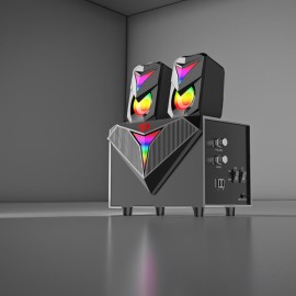 REDRAGON 2.1 Satellite Speaker TOCCATA RGB 11W Gaming Speaker - Black REDRAGON 2.1 Satellite Speaker TOCCATA RGB 11W Gaming Speaker - Black