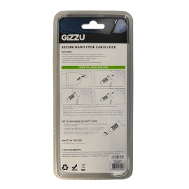 GIZZU 1.8m Nano Combination Lock Security Cable GIZZU 1.8m Nano Combination Lock Security Cable