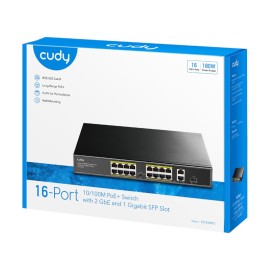 Cudy 16-Port Unmanaged PoE+ Switch - Rack Mount Cudy 16-Port Unmanaged PoE+ Switch - Rack Mount