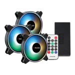 PCBuilder Tempest Chill Fan Kit 3x120MM Dual Glow ARGB Fan + Controller + RF Remote PCBuilder Tempest Chill Fan Kit 3x120MM Dual Glow ARGB Fan + Controller + RF Remote