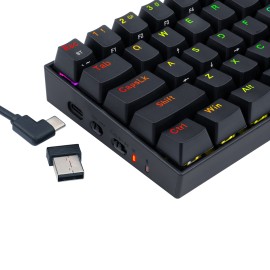 REDRAGON DRACONIC PRO Mechanical 61 Key|Bluetooth 5.0|RGB 9 Colour Modes|Rechargable Battery|Type-C Charging Cable Gaming Keyboard - Black