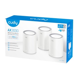 Cudy AX3000 Wi-Fi 6 Mesh Kit 3 Pack - White Cudy AX3000 Wi-Fi 6 Mesh Kit 3 Pack - White