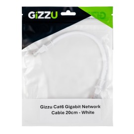 Gizzu Cat6 UTP Fly Lead Ethernet Network Cable 20cm - White Gizzu Cat6 UTP Fly Lead Ethernet Network Cable 20cm - White