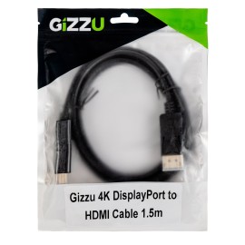 Gizzu 4K60Hz DisplayPort to HDMI Cable 1.5m Gizzu 4K60Hz DisplayPort to HDMI Cable 1.5m