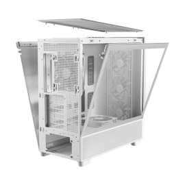 Antec FLUX Mid-Tower E-ATX Gaming Chassis Wood Front Panel - White Antec FLUX Mid-Tower E-ATX Gaming Chassis Wood Front Panel - White