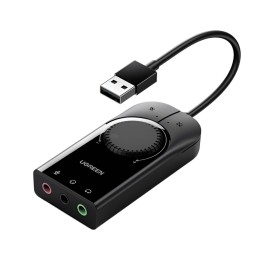 UGREEN CM129-40964 USB-A to 3.5mm External Stereo Sound Adapter - Black UGREEN CM129-40964 USB-A to 3.5mm External Stereo Sound Adapter - Black
