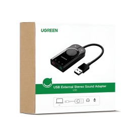 UGREEN CM129-40964 USB-A to 3.5mm External Stereo Sound Adapter - Black UGREEN CM129-40964 USB-A to 3.5mm External Stereo Sound Adapter - Black