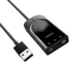 UGREEN CM129-40964 USB-A to 3.5mm External Stereo Sound Adapter - Black UGREEN CM129-40964 USB-A to 3.5mm External Stereo Sound Adapter - Black