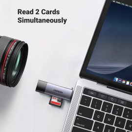 UGREEN CM185-50706 2-in-1 OTG Card Reader | Type-C | USB-A - Silver