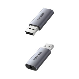 UGREEN CM383-80864 USB-A to 3.5mm Audio Jack External Sound Adapter - Silver UGREEN CM383-80864 USB-A to 3.5mm Audio Jack External Sound Adapter - Silver