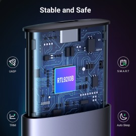 UGREEN CM400-90264 M.2 NVME/SATA SSD Enclosure (10Gbps) - Silver UGREEN CM400-90264 M.2 NVME/SATA SSD Enclosure (10Gbps) - Silver
