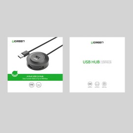 UGREEN 4-IN 1 USB 2.0 Hub (20777) - Black UGREEN 4-IN 1 USB 2.0 Hub (20777) - Black