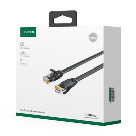 UGREEN NW102 Cat6 U/UTP Flat Ethernet Cable 2m - Black UGREEN NW102 Cat6 U/UTP Flat Ethernet Cable 2m - Black