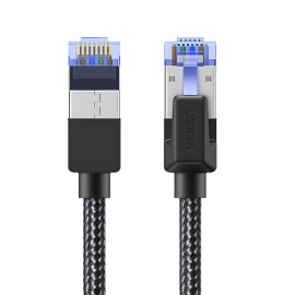 UGREEN Cat8 Nylon Braided Ethernet Cable - 40Gbps with Modular Plugs - 1m UGREEN Cat8 Nylon Braided Ethernet Cable - 40Gbps with Modular Plugs - 1m
