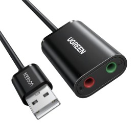 UGREEN USB to 3.5mm External Stereo Sound Adapter - Black UGREEN USB to 3.5mm External Stereo Sound Adapter - Black