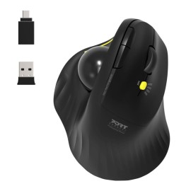 Port Connect Bluetooth + Wireless Rechargeable Ergonomic Trackball Mouse Port Connect Bluetooth + Wireless Rechargeable Ergonomic Trackball Mouse