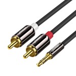 UGREEN AV116 RCA to AUX 3.5mm Audio Cable 1M - Black UGREEN AV116 RCA to AUX 3.5mm Audio Cable 1M - Black