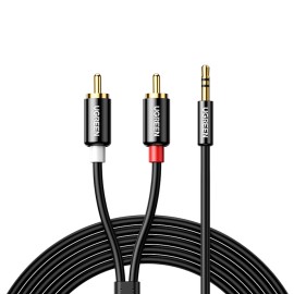 UGREEN AV116 RCA to AUX 3.5mm Audio Cable 1M - Black UGREEN AV116 RCA to AUX 3.5mm Audio Cable 1M - Black