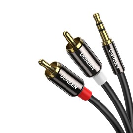 UGREEN AV116 RCA to AUX 3.5mm Audio Cable 1M - Black UGREEN AV116 RCA to AUX 3.5mm Audio Cable 1M - Black
