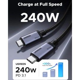 UGREEN USB4 Gen4 240W USB-C to USB-C Cable (Black) UGREEN USB4 Gen4 240W USB-C to USB-C Cable (Black)