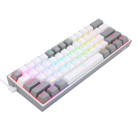 Redragon K617 FIZZ 60% Wired RGB Gaming Keyboard - White/Grey Redragon K617 FIZZ 60% Wired RGB Gaming Keyboard - White/Grey