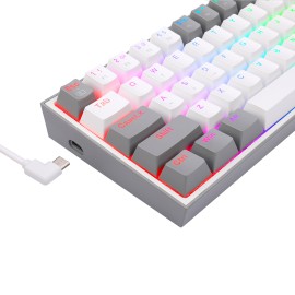 Redragon K617 FIZZ 60% Wired RGB Gaming Keyboard - White/Grey Redragon K617 FIZZ 60% Wired RGB Gaming Keyboard - White/Grey