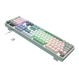 Redragon WYVERN K761 Pro Full-size RGB Wireless Mechanical Gaming Keyboard - White/Green Redragon WYVERN K761 Pro Full-size RGB Wireless Mechanical Gaming Keyboard - White/Green