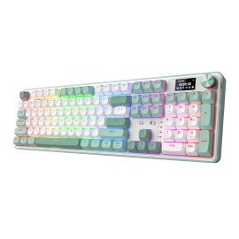 Redragon WYVERN K761 Pro Full-size RGB Wireless Mechanical Gaming Keyboard - White/Green Redragon WYVERN K761 Pro Full-size RGB Wireless Mechanical Gaming Keyboard - White/Green