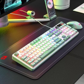 Redragon WYVERN K761 Pro Full-size RGB Wireless Mechanical Gaming Keyboard - White/Green Redragon WYVERN K761 Pro Full-size RGB Wireless Mechanical Gaming Keyboard - White/Green