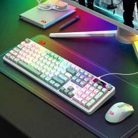 Redragon WYVERN K761 Pro Full-size RGB Wireless Mechanical Gaming Keyboard - White/Green Redragon WYVERN K761 Pro Full-size RGB Wireless Mechanical Gaming Keyboard - White/Green