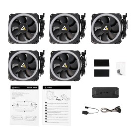 Antec Prizm 120 ARGB Case Fan 5 Pack + Controller - Black