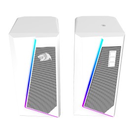 Redragon GS20W ANVIL 3W 2.0 RGB Stereo Desktop PC Speakers - White Redragon GS20W ANVIL 3W 2.0 RGB Stereo Desktop PC Speakers - White