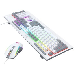 Redragon S151 Wired RGB Gaming Keyboard and Mouse Combo - White and Grey Redragon S151 Wired RGB Gaming Keyboard and Mouse Combo - White and Grey