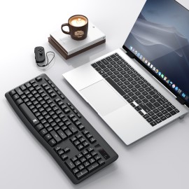 Redragon BK-7367 Full-size Ergonomic Wireless Membrane Office Keyboard - Black Redragon BK-7367 Full-size Ergonomic Wireless Membrane Office Keyboard - Black