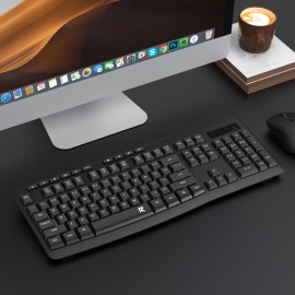Redragon BK-7367 Full-size Ergonomic Wireless Membrane Office Keyboard - Black Redragon BK-7367 Full-size Ergonomic Wireless Membrane Office Keyboard - Black