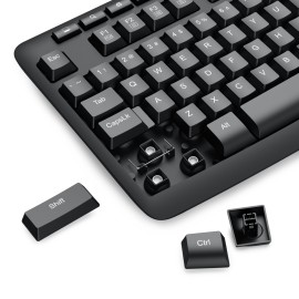 Redragon BK-7367 Full-size Ergonomic Wireless Membrane Office Keyboard - Black Redragon BK-7367 Full-size Ergonomic Wireless Membrane Office Keyboard - Black