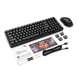 Redragon S162 RGB 3-Mode Wireless Mechanical Gaming Keyboard and Mouse Combo - Black Redragon S162 RGB 3-Mode Wireless Mechanical Gaming Keyboard and Mouse Combo - Black