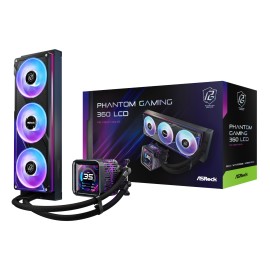 ASRock Phantom Gaming 360 LCD All-in-one Liquid CPU Cooler - Black ASRock Phantom Gaming 360 LCD All-in-one Liquid CPU Cooler - Black