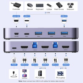UGREEN 4K@60Hz HDMI KVM Switch (2 In 1 Out)-Grey UGREEN 4K@60Hz HDMI KVM Switch (2 In 1 Out)-Grey