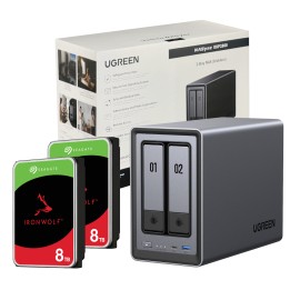 UGreen NASync DXP2800 2 Bay NAS with Seagate Ironwolf NAS 16TB SATA Hard Drive V2 Bundle (2x 8TB) UGreen NASync DXP2800 2 Bay NAS with Seagate Ironwolf NAS 16TB SATA Hard Drive V2 Bundle (2x 8TB)