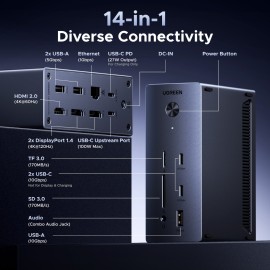 UGreen 14-in-1 USB Type-C TO USB/2x HDMI/DP/RJ45 Docking Station UGreen 14-in-1 USB Type-C TO USB/2x HDMI/DP/RJ45 Docking Station