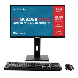 PCBuilder FUSION 24″ Intel Core i5-12400 16GB DDR5 1TB Windows 11 Pro AiO Desktop PC PCBuilder FUSION 24″ Intel Core i5-12400 16GB DDR5 1TB Windows 11 Pro AiO Desktop PC