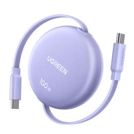 UGREEN 100W Fast Charging Retractable USB Type-C Cable 1M - Purple UGREEN 100W Fast Charging Retractable USB Type-C Cable 1M - Purple
