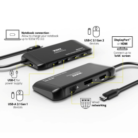 PORT Mobile docking station 1 X 4K USB-C 7 devices 100W PORT Mobile docking station 1 X 4K USB-C 7 devices 100W