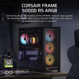 Corsair FRAME 5000D RS ARGB High-Airflow Mid-Tower PC Case - Black Corsair FRAME 5000D RS ARGB High-Airflow Mid-Tower PC Case - Black