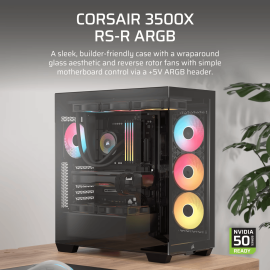 Corsair 3500X RS-R ARGB Mid-Tower PC Case - Black Corsair 3500X RS-R ARGB Mid-Tower PC Case - Black